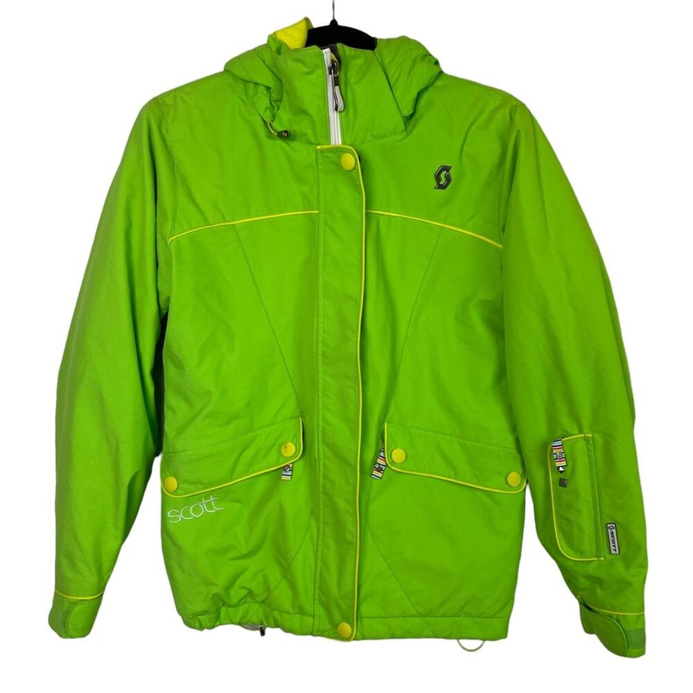 Scott Outerwear Women's Bright Green Hooded Full Zip Ski Snow Jacket Size 2 - Picture 5 of 12